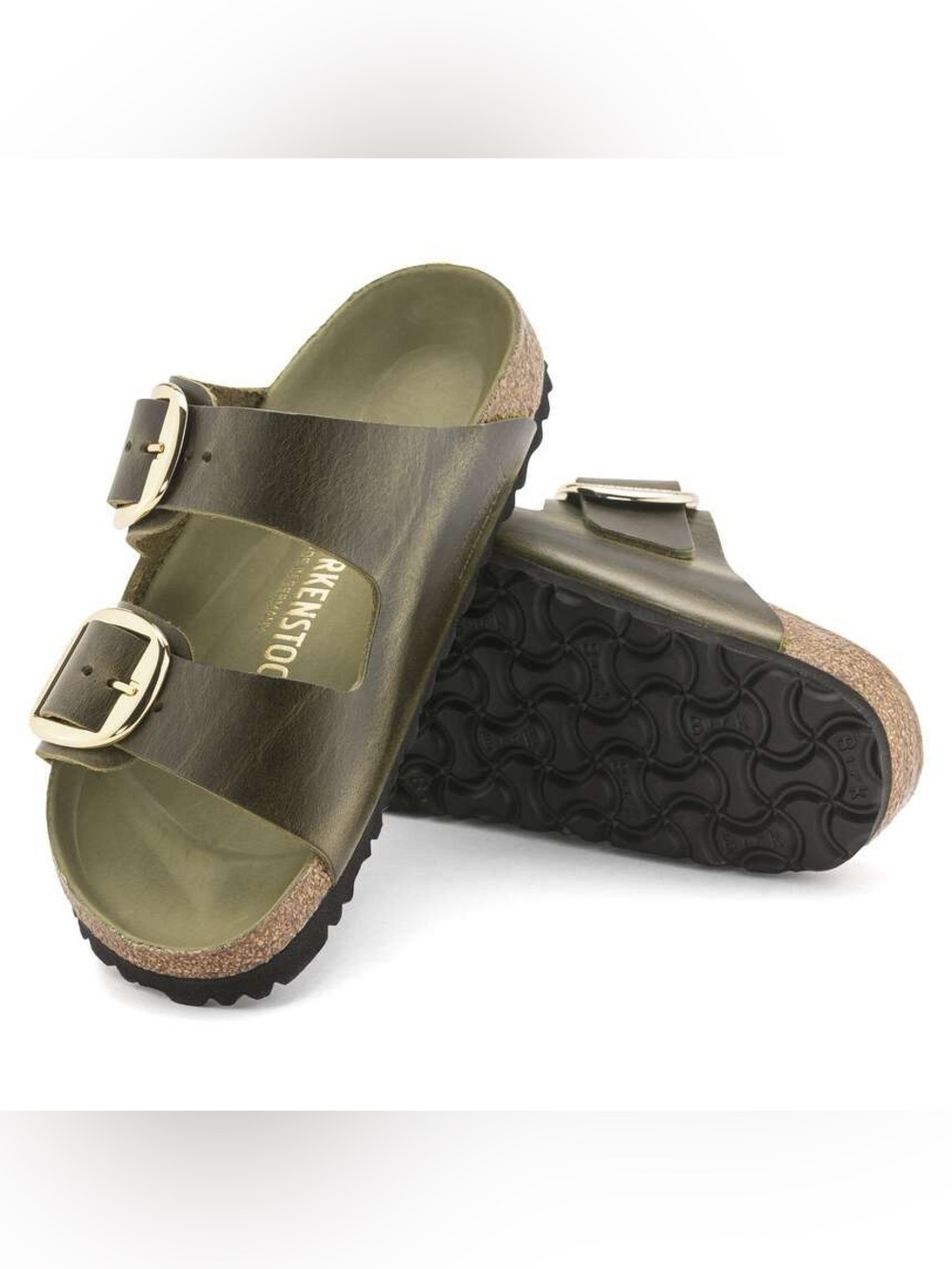 Birkenstock Arizona Big Buckle oiled leather olive green